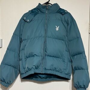 Teal pacsun x playboy puffer